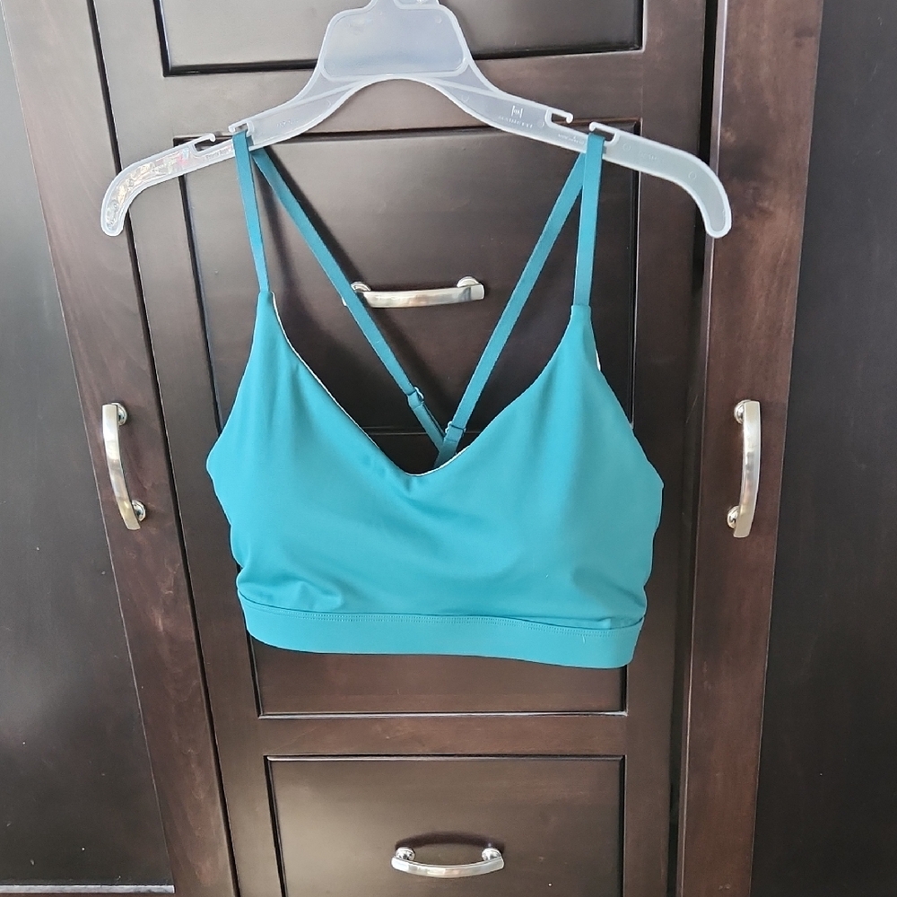 Teal Strappy Sports Bra
